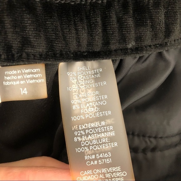 Calvin Klein Size 14 Black Crushed Velvet Wide Leg Trouser Pants Drawstring - Picture 6 of 11